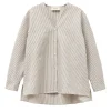 A Part of the art Airy Shirt-V Neck Nougat Stripe