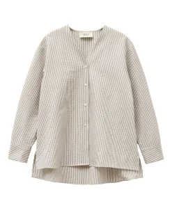 A Part of the art Airy Shirt-V Neck Nougat Stripe