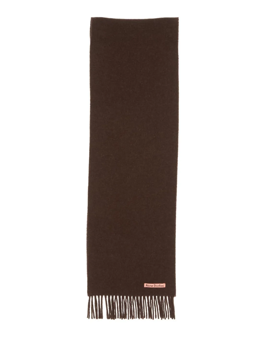 Acne Studios Canada Fringe Wool Scarf Skinny Brown Melange