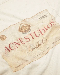 Acne Studios Double-Layer Printed Long Sleeve Top Ecru Beige