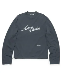 Acne Studios Embroidered Logo Long Sleeve Faded Grey