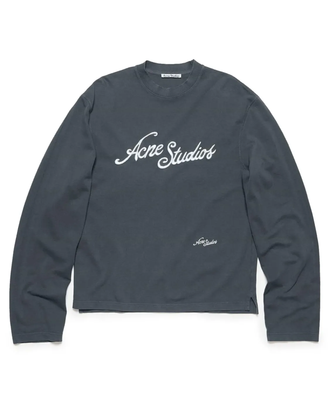 Acne Studios Embroidered Logo Long Sleeve Faded Grey
