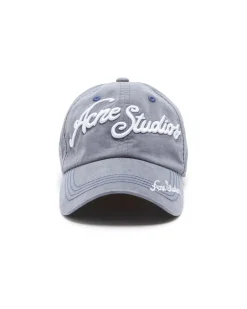 Acne Studios Embroidered Logo Cap Faded Blue