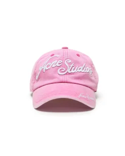 Acne Studios Embroidered Logo Cap Bubble Pink
