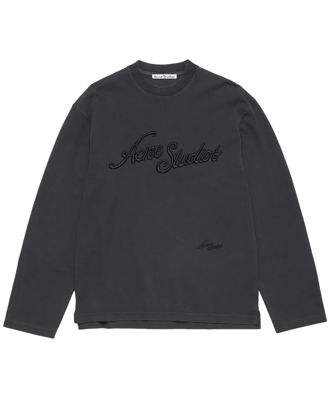 Acne Studios Embroidered Logo Long Sleeve Faded Black