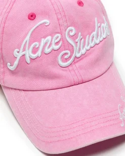 Acne Studios Embroidered Logo Cap Bubble Pink
