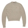 Acne Studios Face Wool Crew Neck Sweater Greige Melange