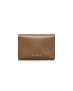 Acne Studios Folded Leather Card Holder Camel Brown