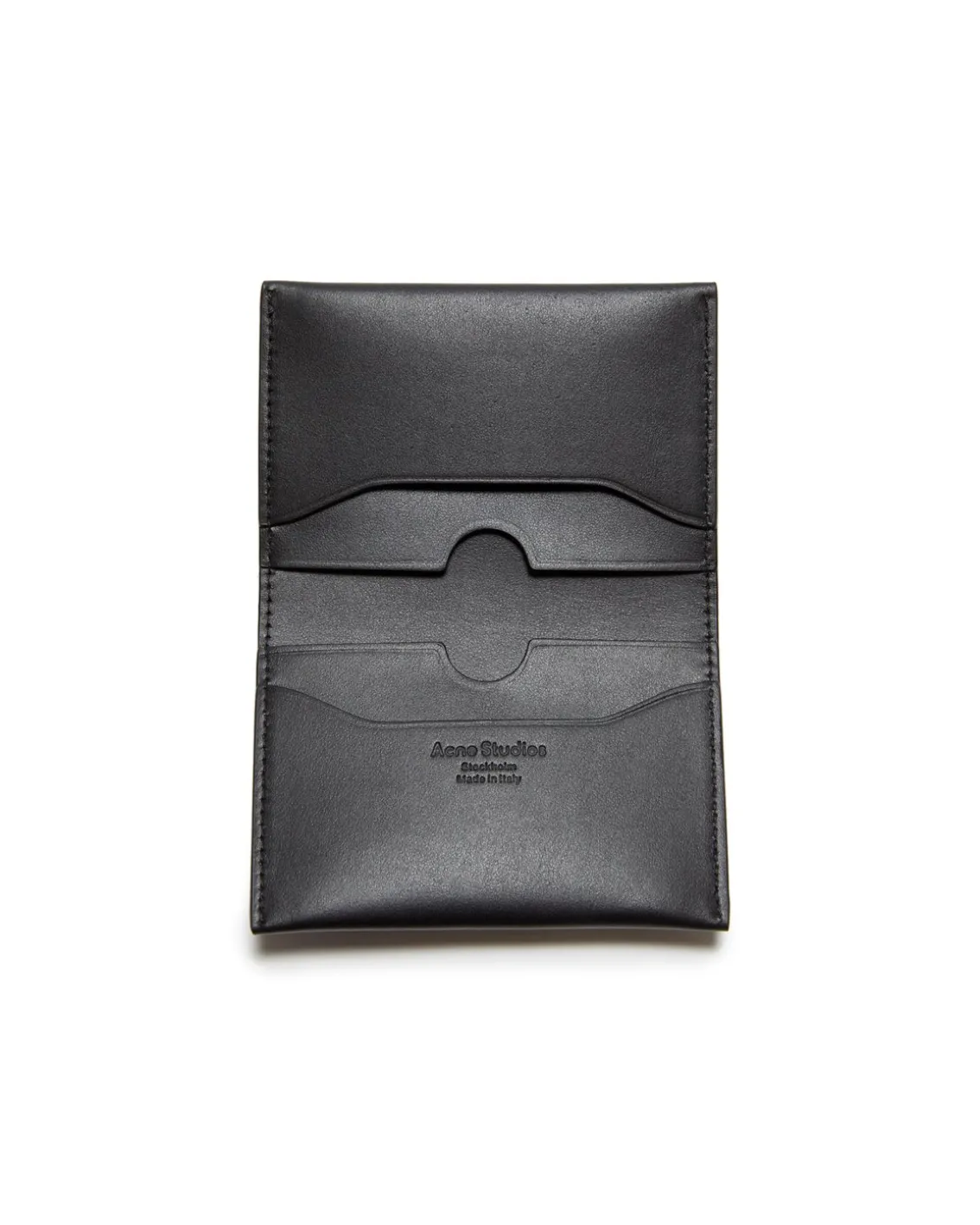 Acne Studios Folded Leather Card Holder Black
