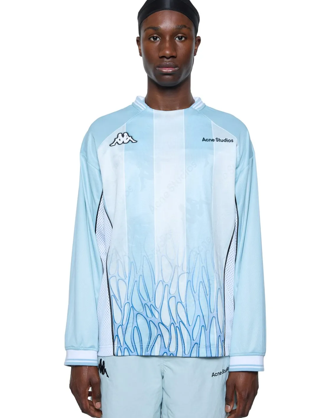 Acne Studios Kappa Enick Football Polo Long Sleeve Grey/Light Blue