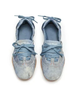 Acne Studios Lace-Up Denim Shoes Light Blue