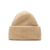 Acne Studios Large Face Logo Beanie Biscuit Beige
