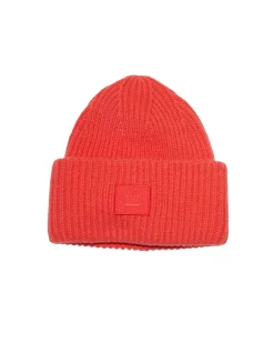 Acne Studios Large Face Logo Beanie Sharp Red