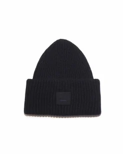 Acne Studios Large Face Logo Beanie Black
