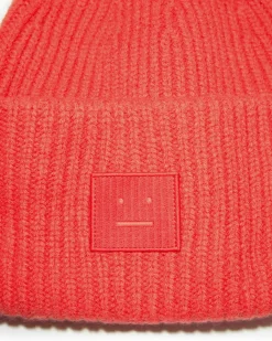 Acne Studios Large Face Logo Beanie Sharp Red