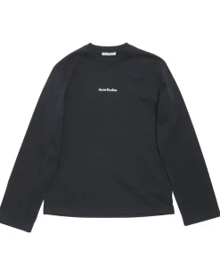 Acne Studios Logo Long Sleeve T-Shirt Black