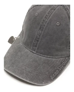 Acne Studios Pierced Side Logo Cap Faded Black