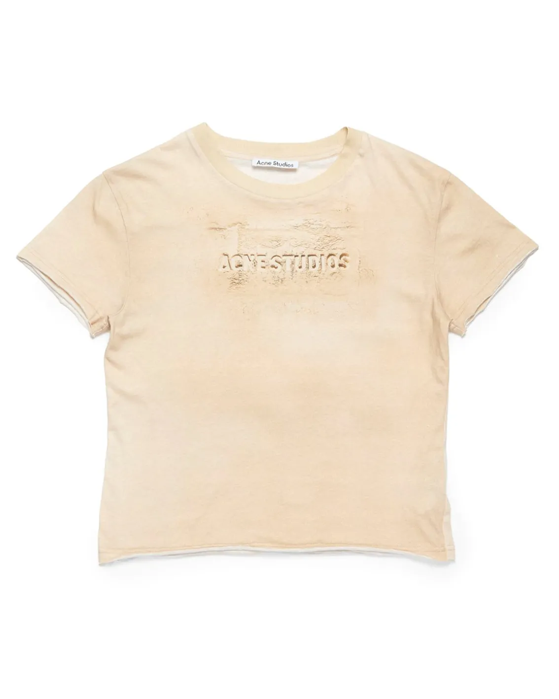 Acne Studios Print Logo T-Shirt Sand Beige