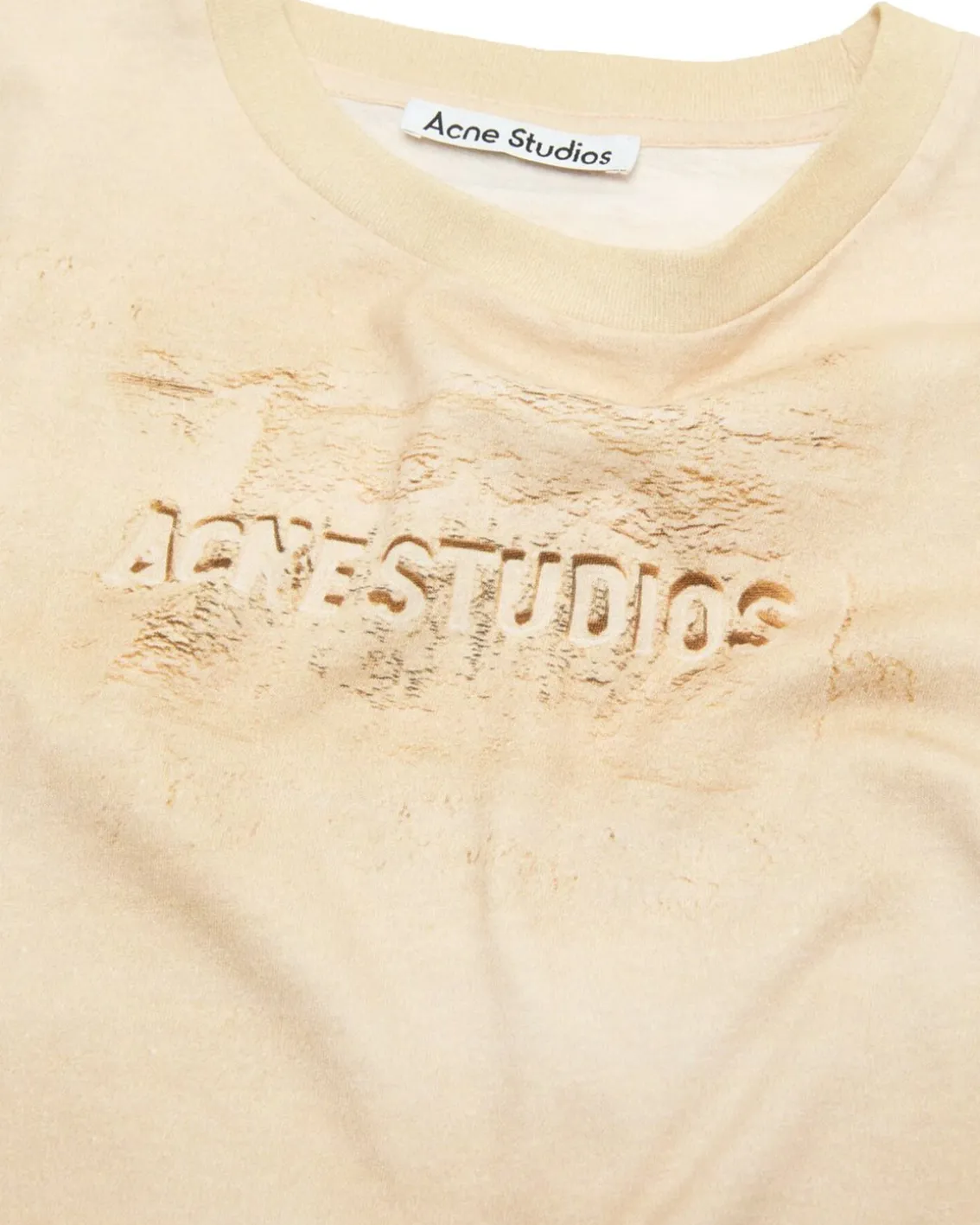 Acne Studios Print Logo T-Shirt Sand Beige