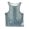 Acne Studios Printed Denim Tank Top Denim Blue