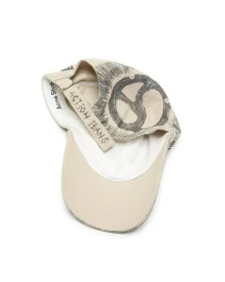Acne Studios Printed Rhinestone Cap Warm Beige