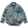 Acne Studios Printed Shirt Trompe L'oeil Denim Blue
