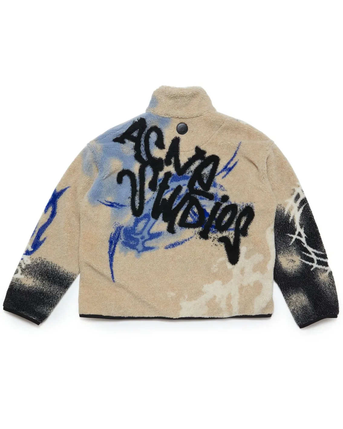 Acne Studios Printed Teddy Fleece Jacket Beige