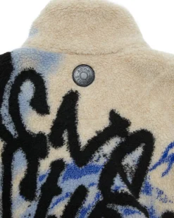 Acne Studios Printed Teddy Fleece Jacket Beige
