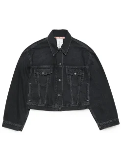 Acne Studios Relaxed Cropped Fit Denim Jacket Black