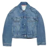 Acne Studios Relaxed Cropped Fit Denim Jacket Mid Blue