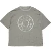 Acne Studios Relaxed Distressed Logo T-Shirt Moss Green