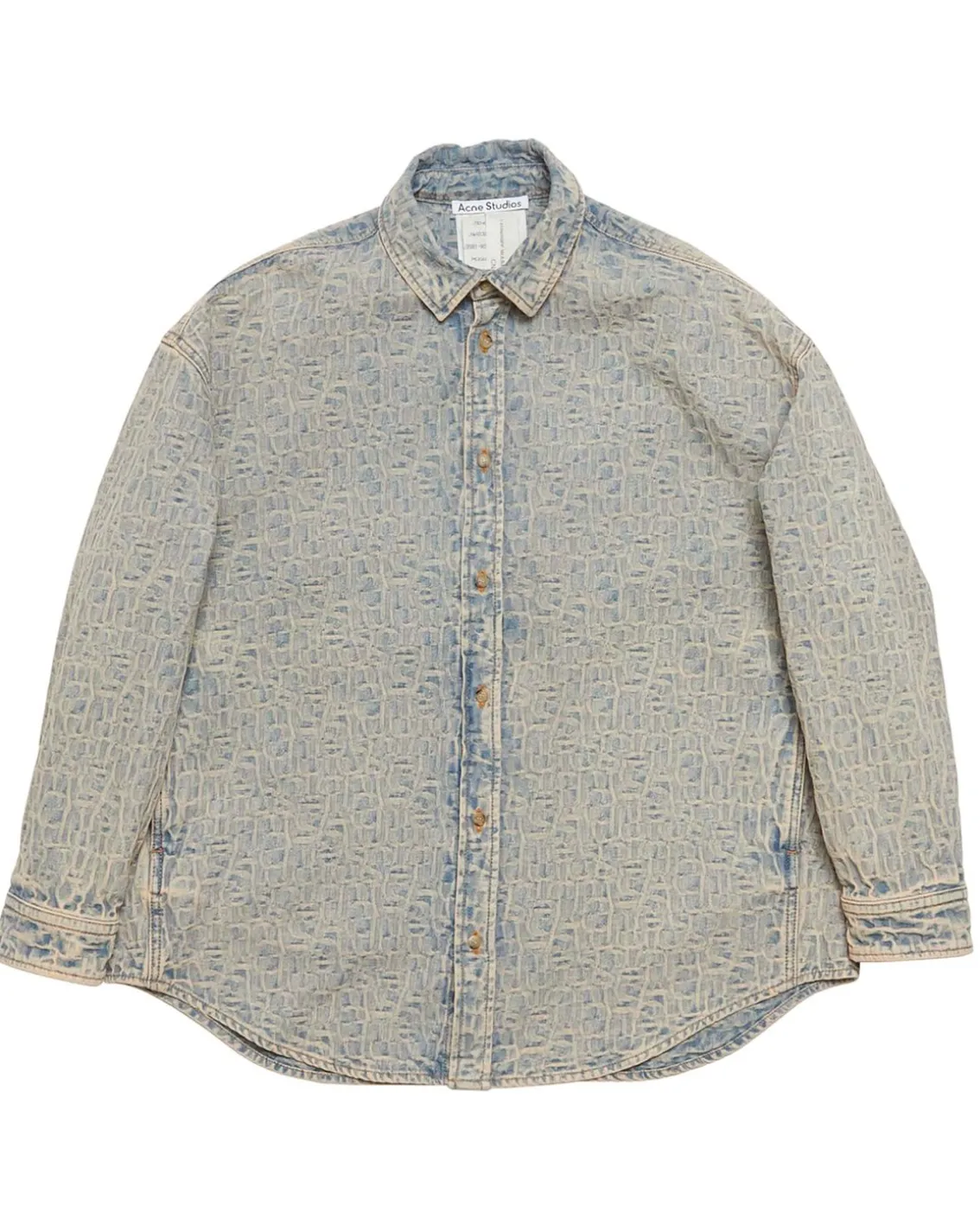 Acne Studios Relaxed Monogram Denim Shirt Blue/Beige