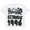 Acne Studios Spray Graphic Logo T-Shirt Optic White