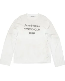 Acne Studios Stamp Logo Long Sleeve T-Shirt Optic White