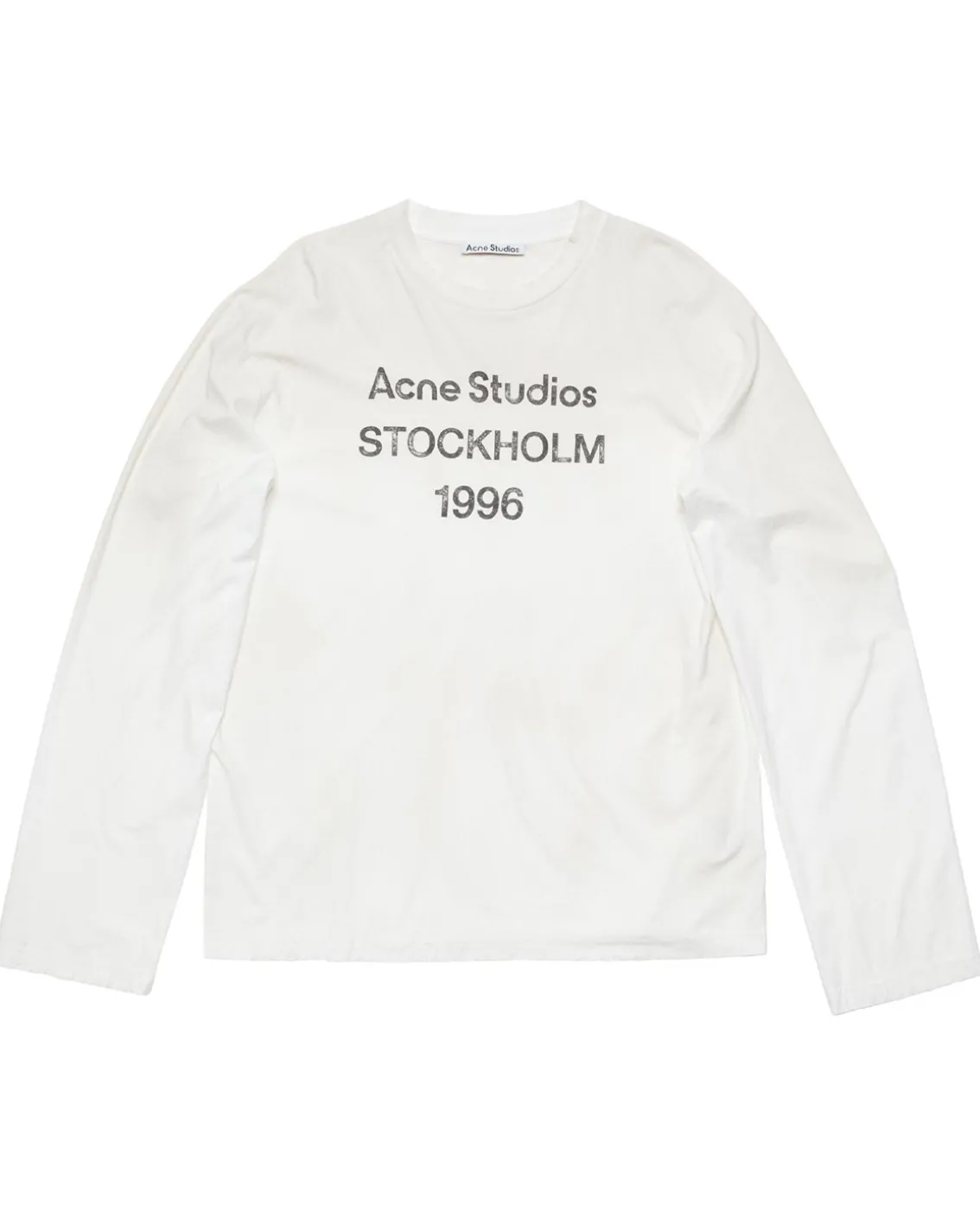 Acne Studios Stamp Logo Long Sleeve T-Shirt Optic White