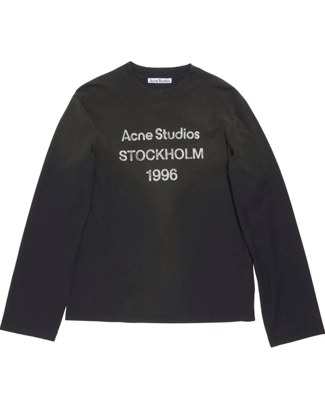 Acne Studios Stamp Logo Long Sleeve T-Shirt Faded Black