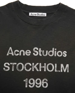 Acne Studios Stamp Logo Long Sleeve T-Shirt Faded Black
