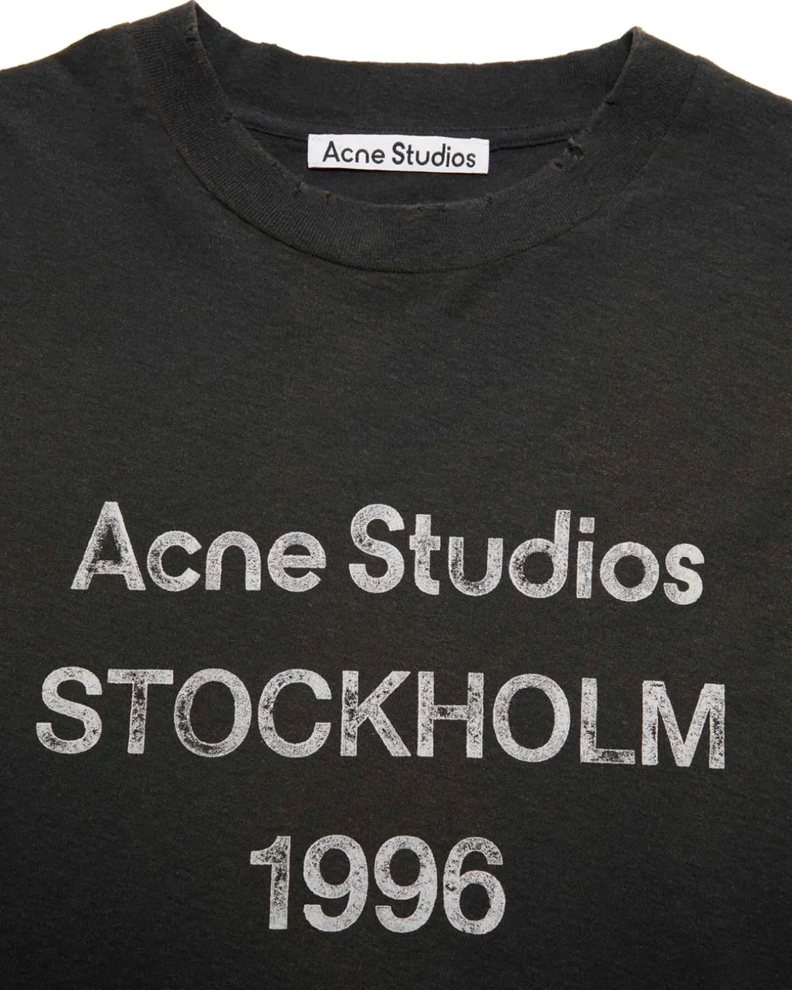 Acne Studios Stamp Logo Long Sleeve T-Shirt Faded Black