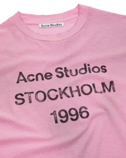 Acne Studios Stamp Logo T-Shirt Cotton Pink