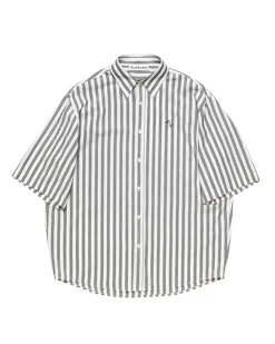 Acne Studios Striped Short Sleeve Shirt Black White