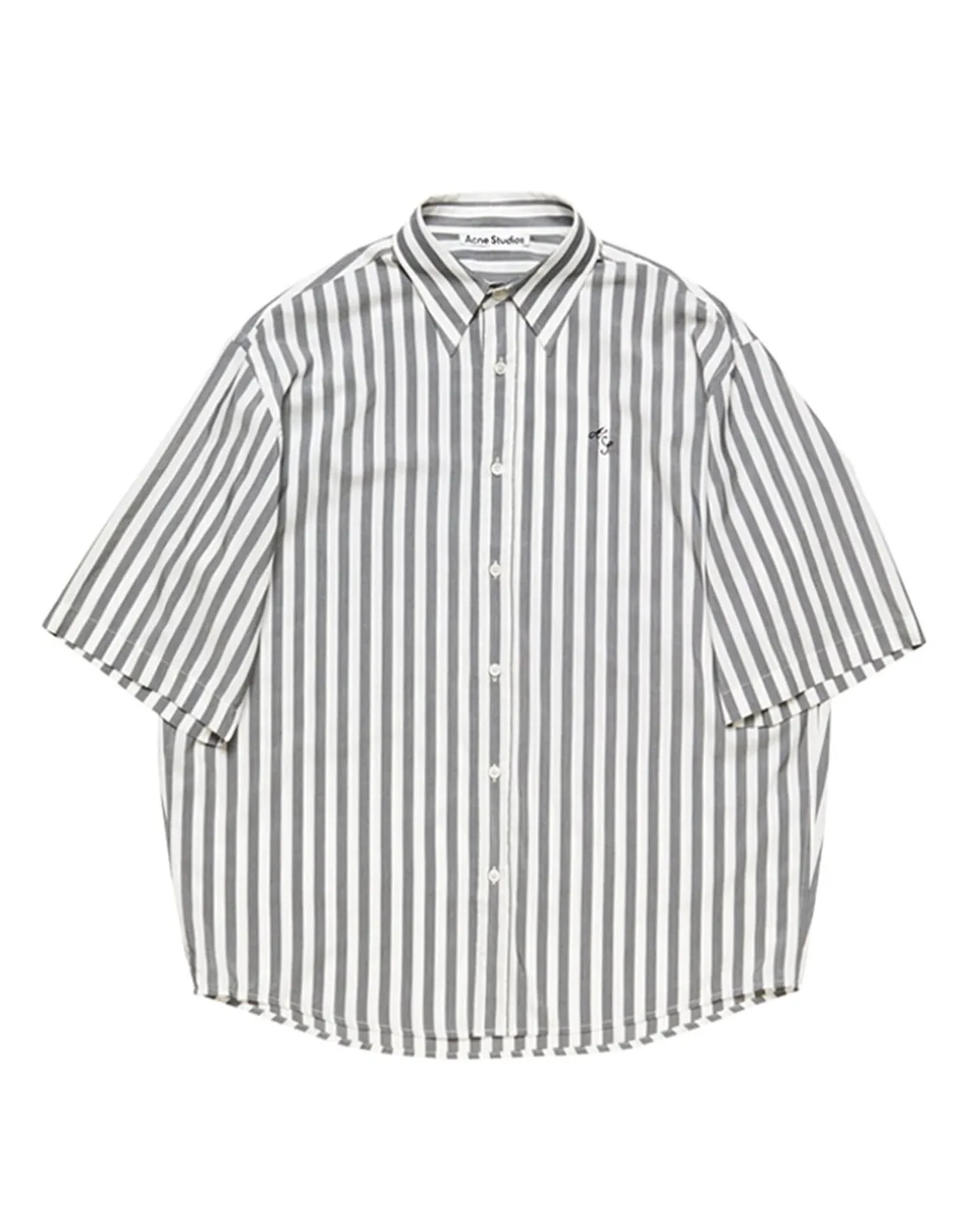Acne Studios Striped Short Sleeve Shirt Black White