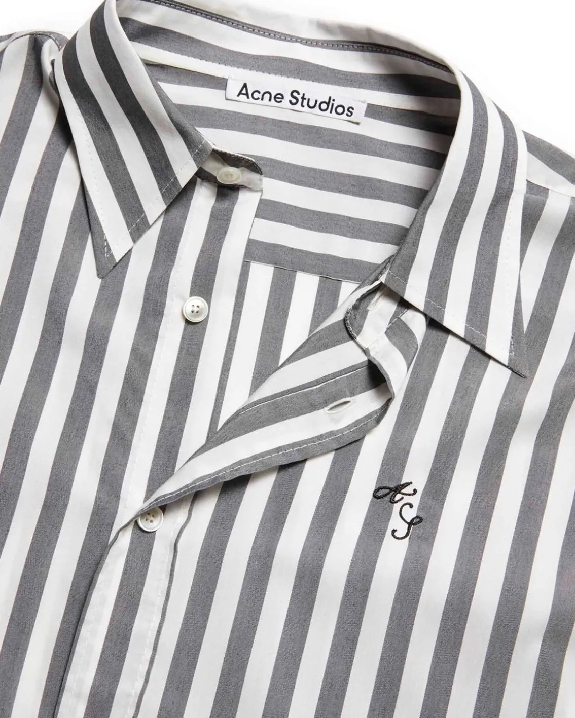 Acne Studios Striped Short Sleeve Shirt Black White