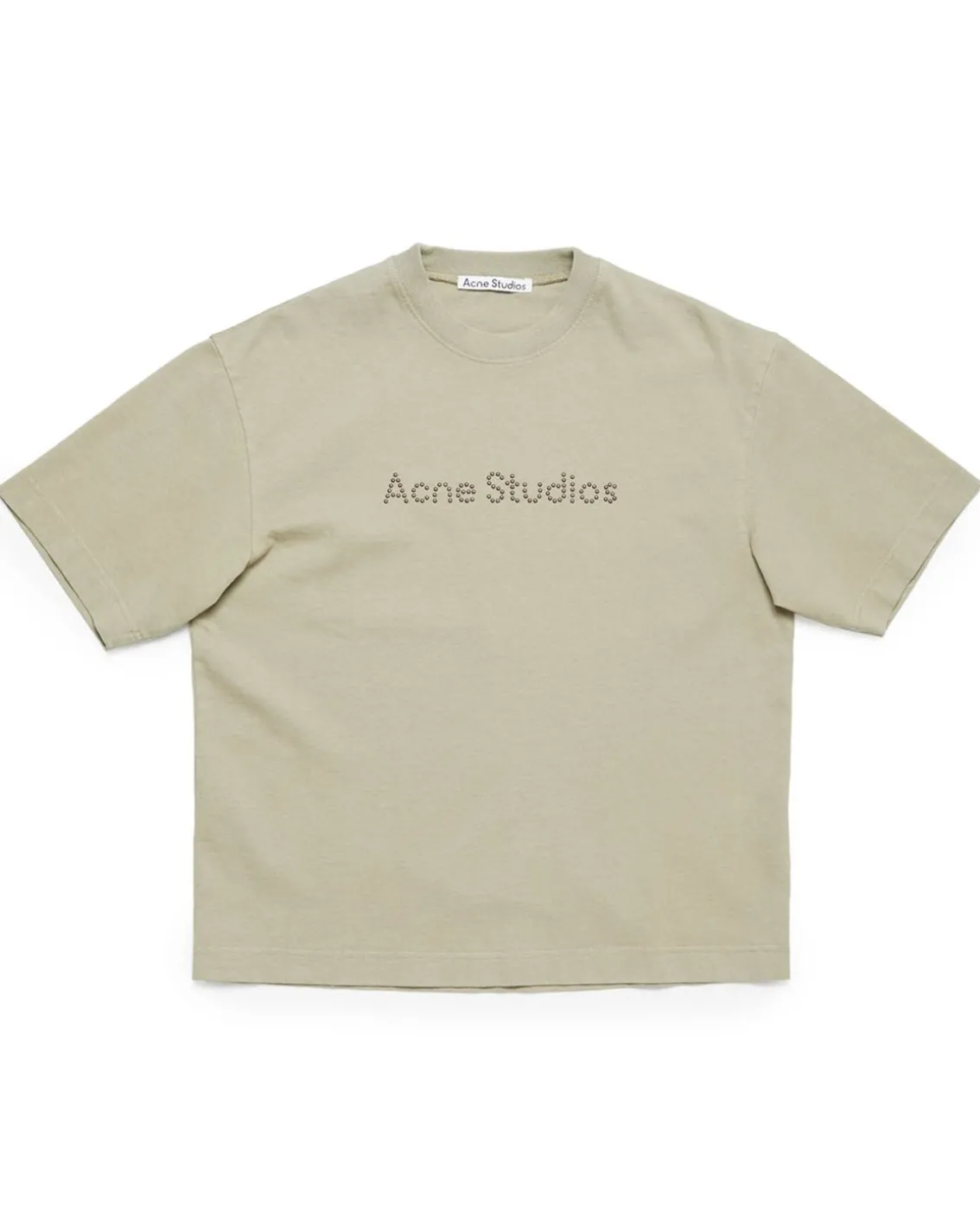 Acne Studios Studded Logo T-Shirt Sand Beige