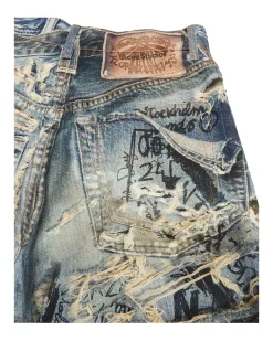 Acne Studios Super Baggy Fit Trousers 2023M Trompe L'oeil Mid Blue