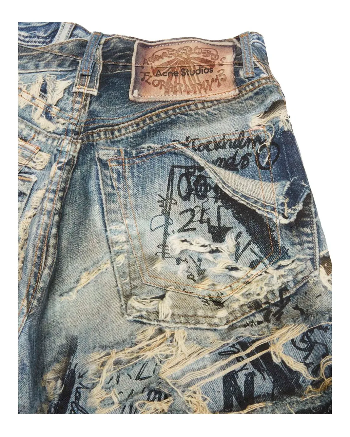 Acne Studios Super Baggy Fit Trousers 2023M Trompe L'oeil Mid Blue