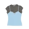 Acne Studios Two-In-One Lace Top Grey/Blue