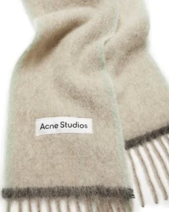 Acne Studios Wool Mohair Scarf Beige/Grey