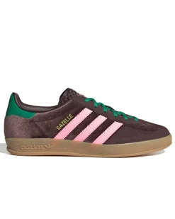 Adidas Originals Gazelle Indoor Shoes W Dark Brown/Glow Pink/Court Green