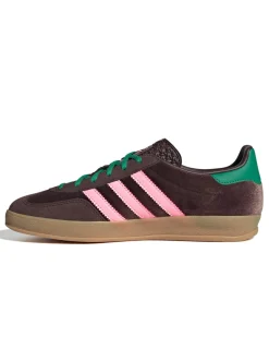 Adidas Originals Gazelle Indoor Shoes W Dark Brown/Glow Pink/Court Green