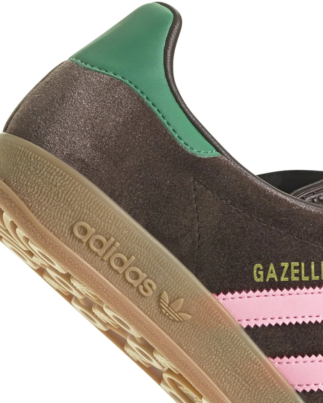 Adidas Originals Gazelle Indoor Shoes W Dark Brown/Glow Pink/Court Green